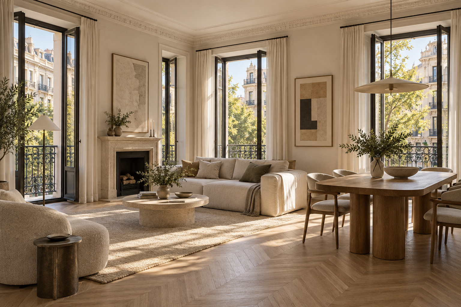 Illustrative render of a finished apartment interior
